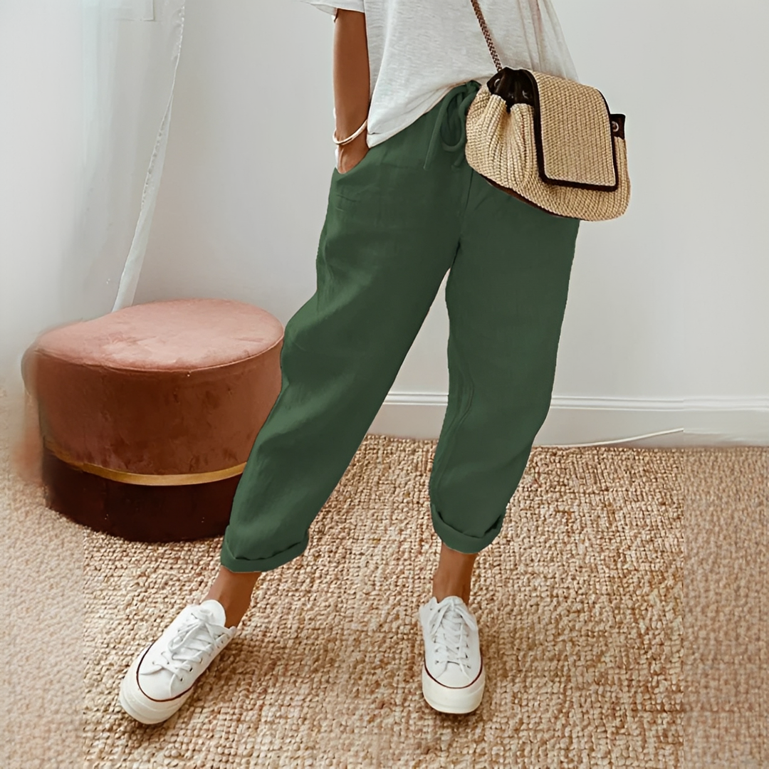 Whitney - Relaxed Elastic Waist Trousers