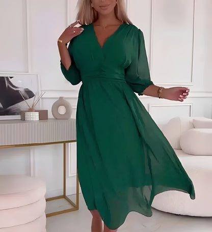 Aysha - Long Sleeved Midi Dress
