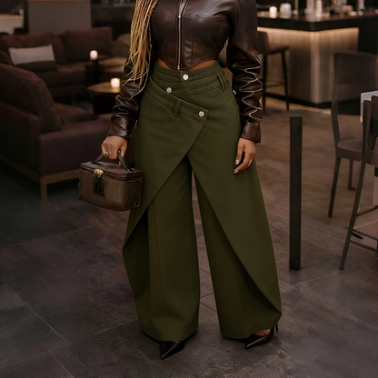 Cheska - Stylish Cross Front Pants