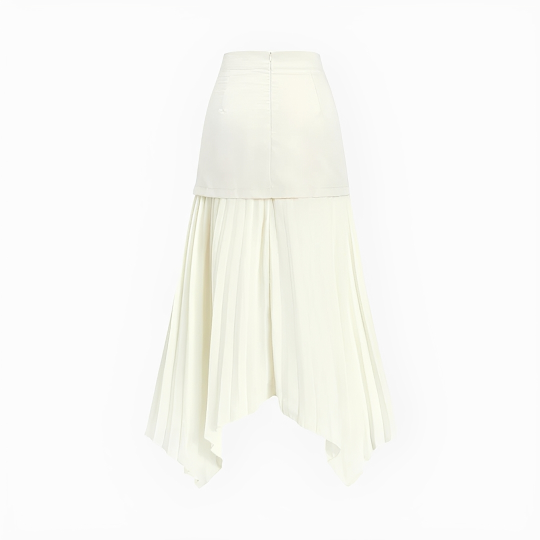 Yoselin - Asymmetrical Skirt with Pleats