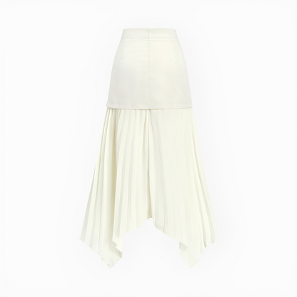 Yoselin - Asymmetrical Skirt with Pleats