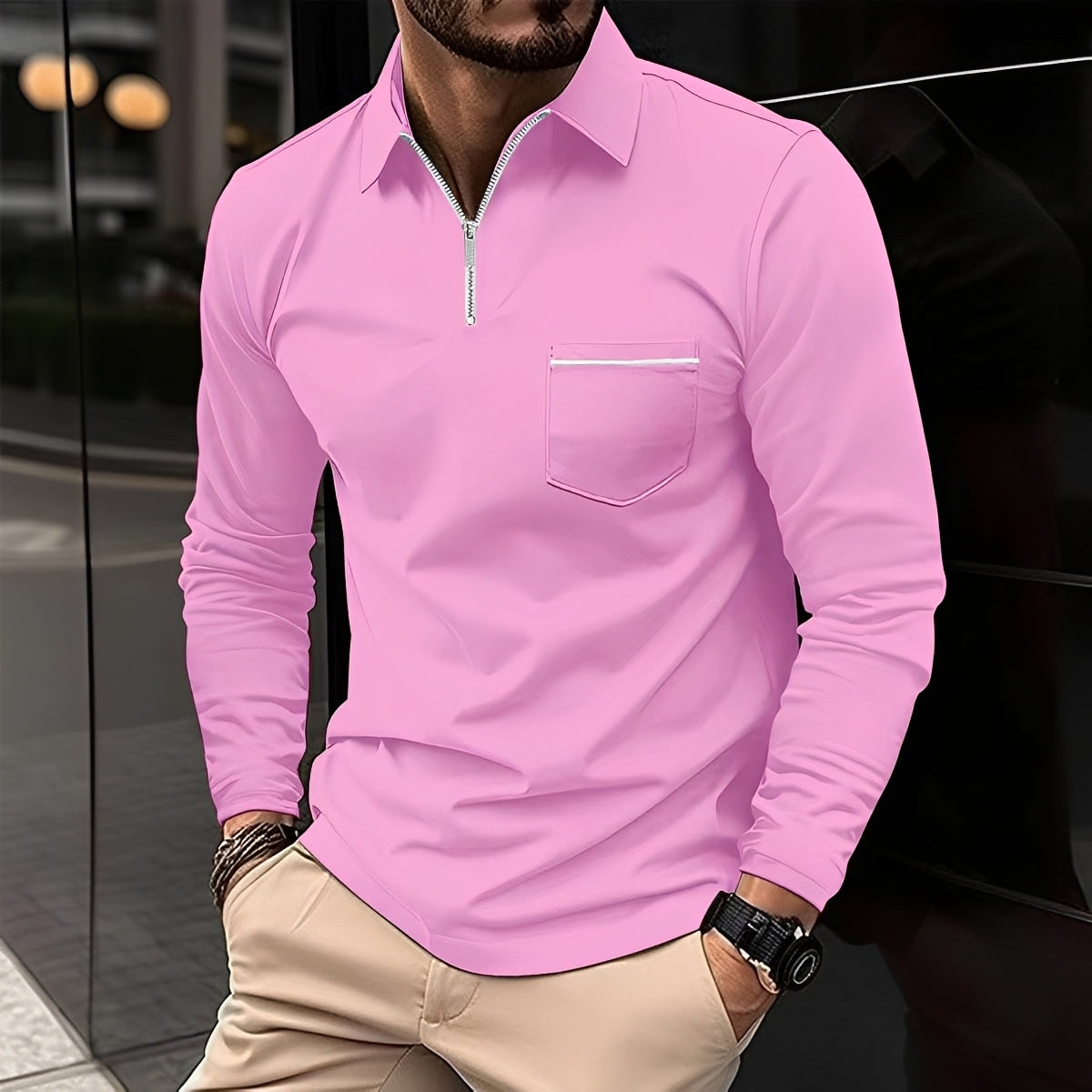 Jackson - Men's Long-Sleeve Polo Shirt - Perfect for Daily Use