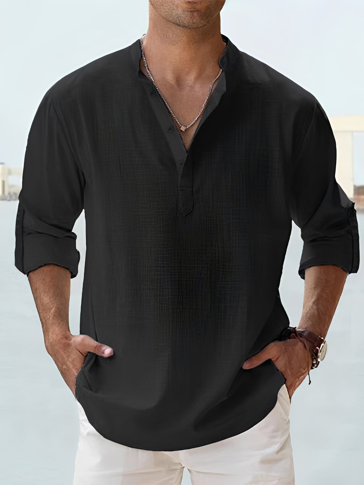 Ronnie – Men's long-sleeve shirt – relaxed style for warm days