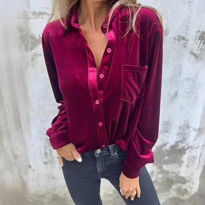 Jessie - Long-sleeved Button-Up Blouse