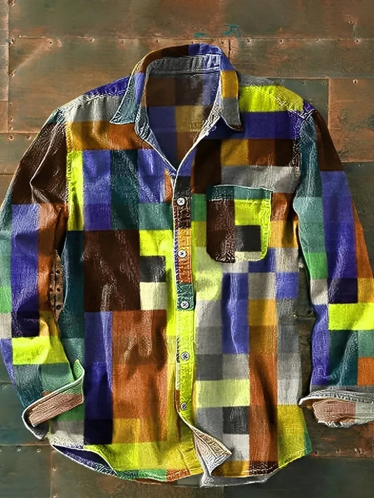 Charles – Men's long-sleeve shirt – Vibrant and retro