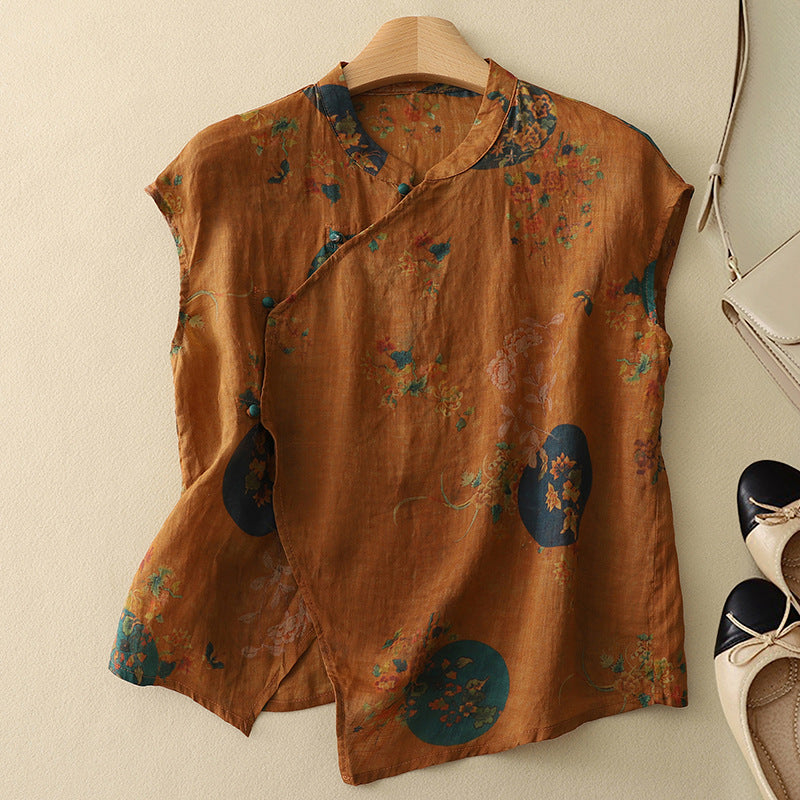Diana - Sleeveless Floral Blouse