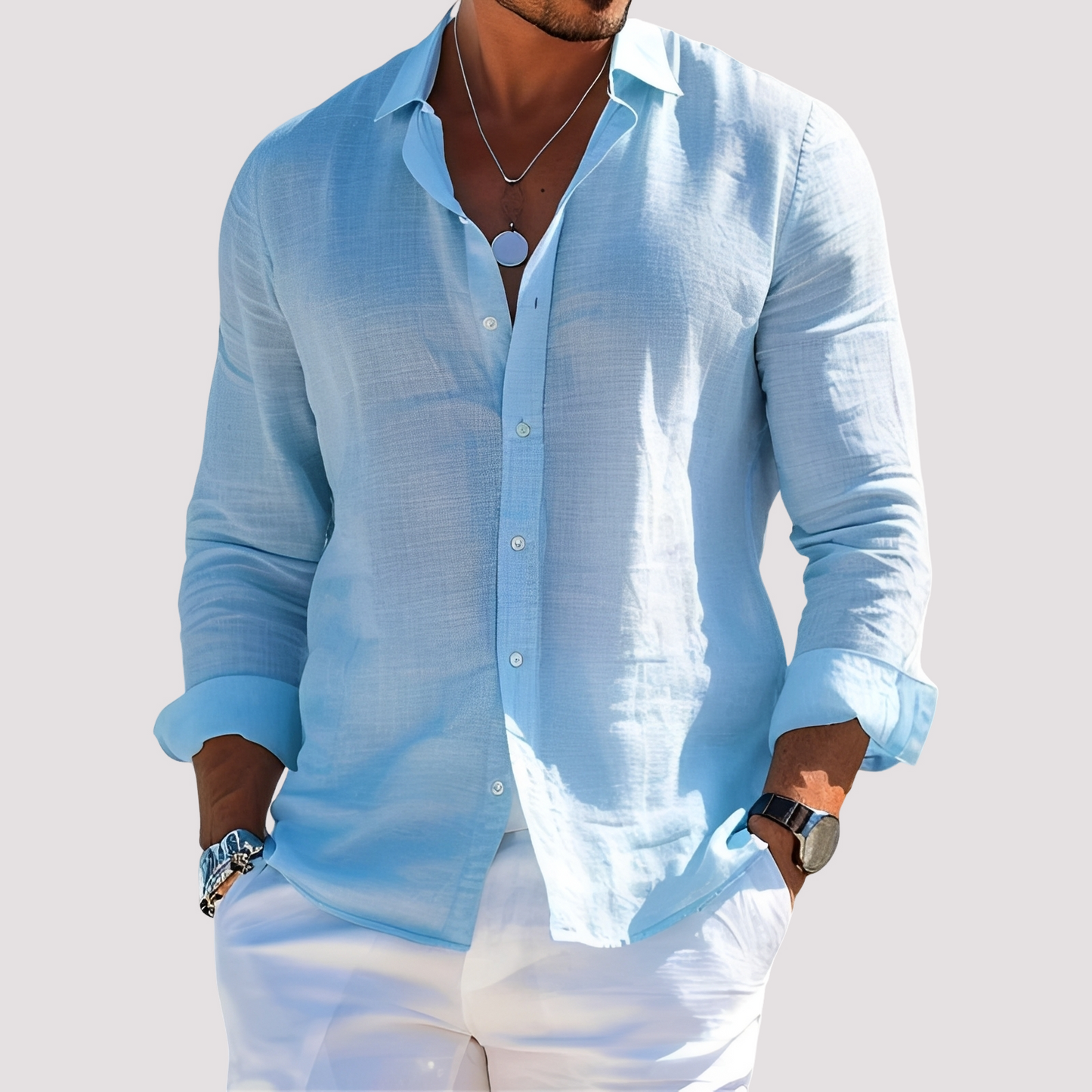 Dale – Men's long-sleeve shirt – Easygoing and casual