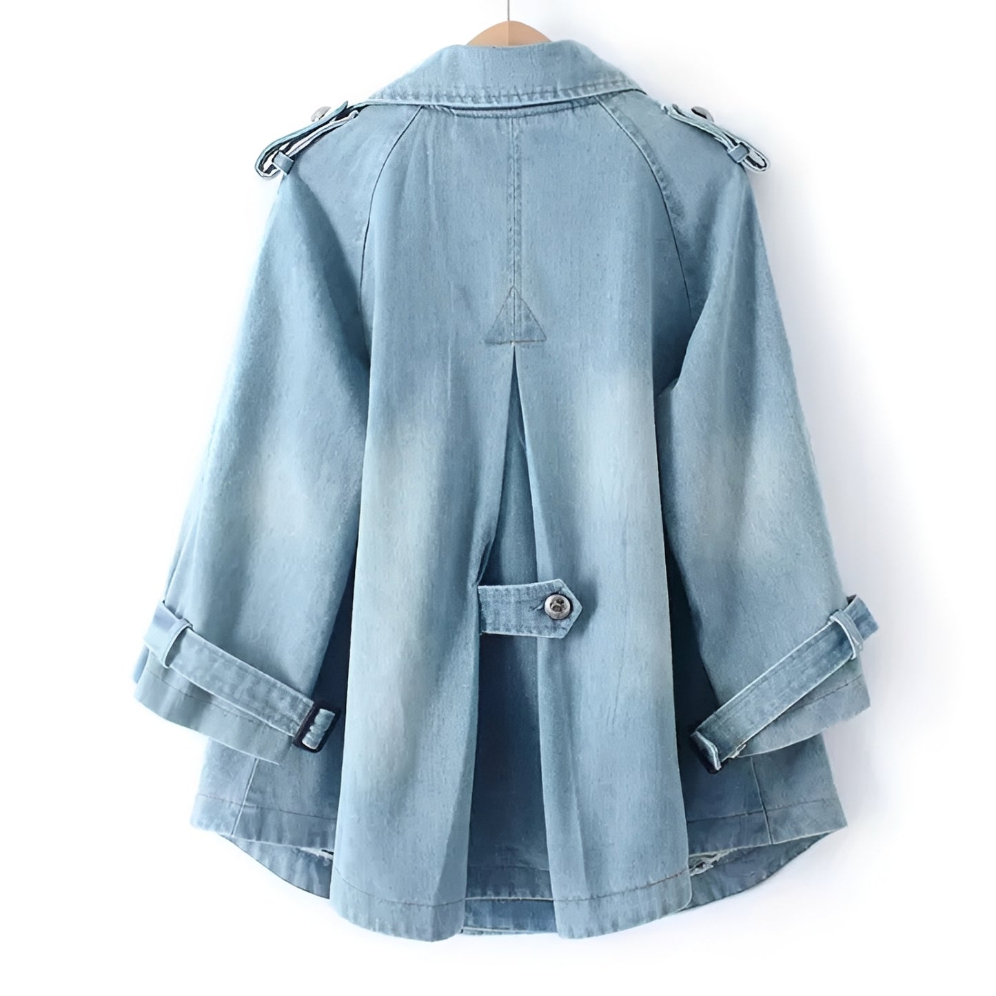 Faye - Stylish Denim Cape Coat