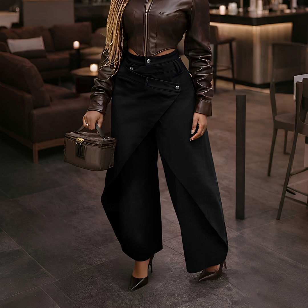 Cheska - Stylish Cross Front Pants