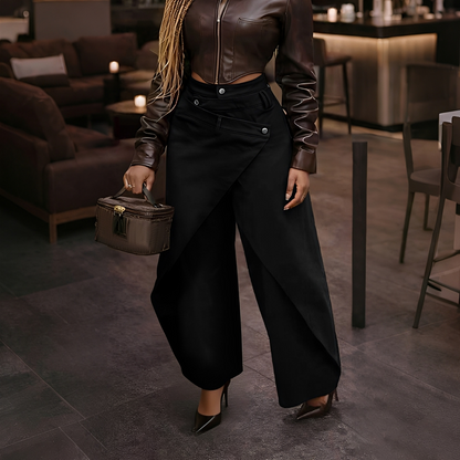 Cheska - Stylish Cross Front Pants