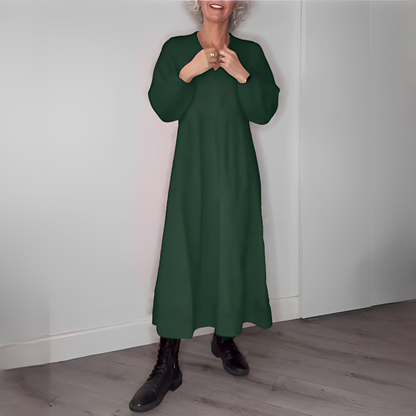 Minda - Chic V-Neck Long Sleeve Dress