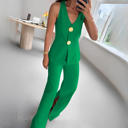 Verna - Relaxed sleeveless top and pants ensemble
