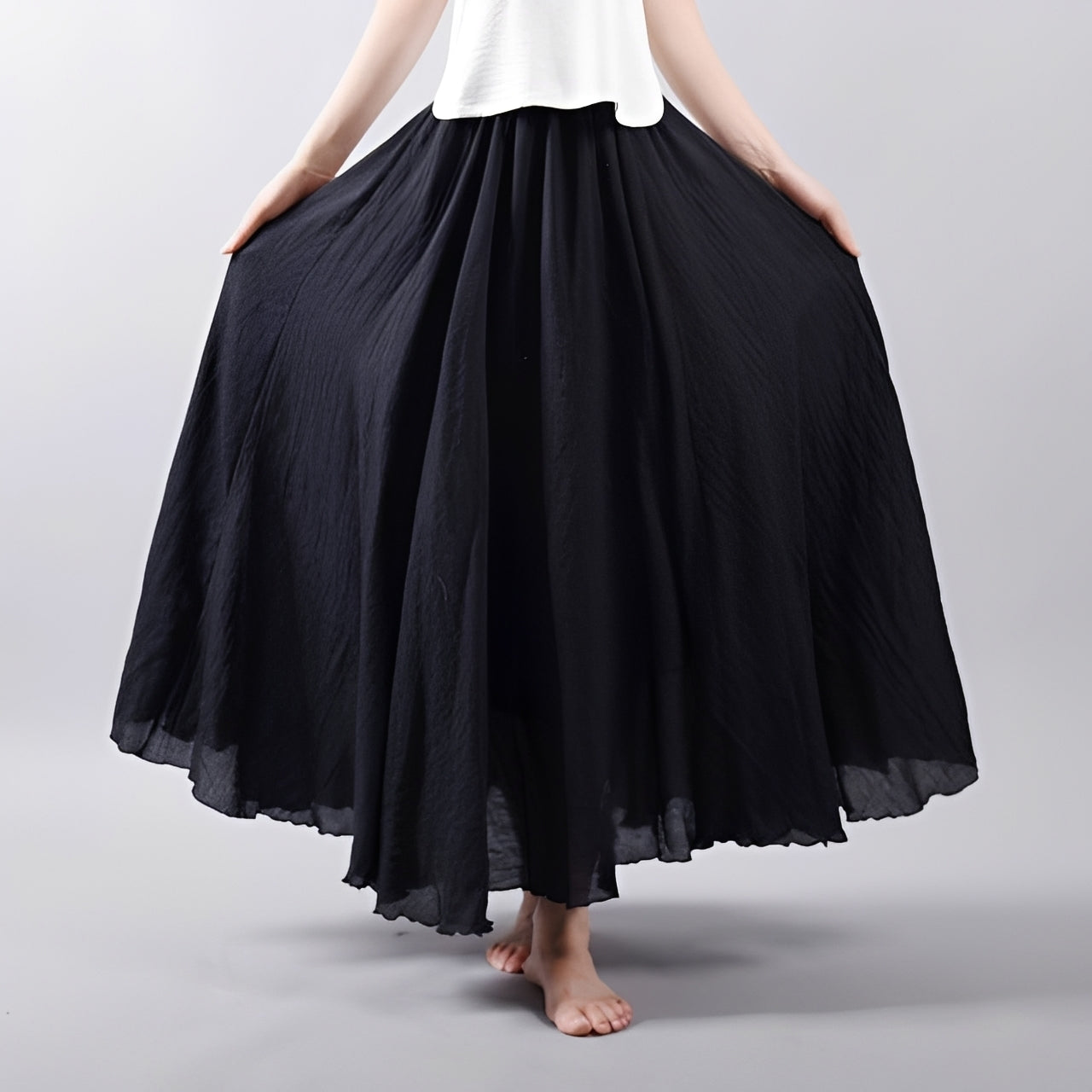 Alina - Flowy Bohemian Maxi Skirt