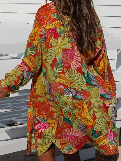 Montes - Floral Button Down Shirt Dress