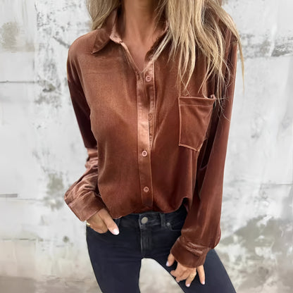 Jessie - Long-sleeved Button-Up Blouse