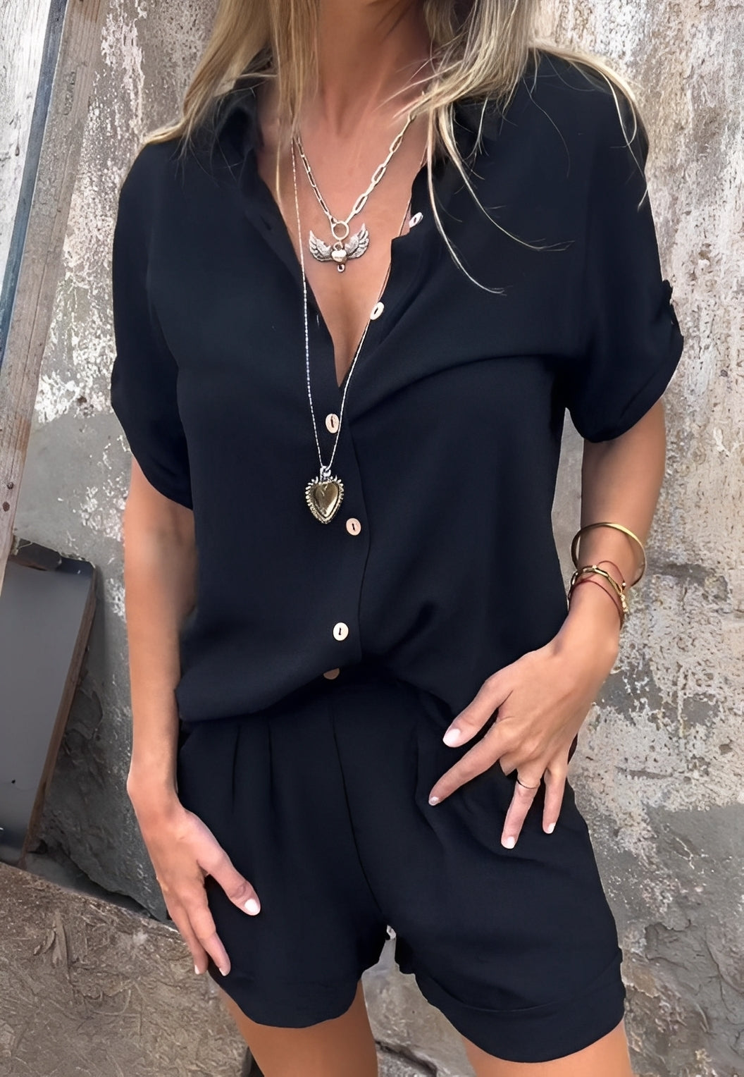 Minnie - Relaxed Blouse and Shorts Set
