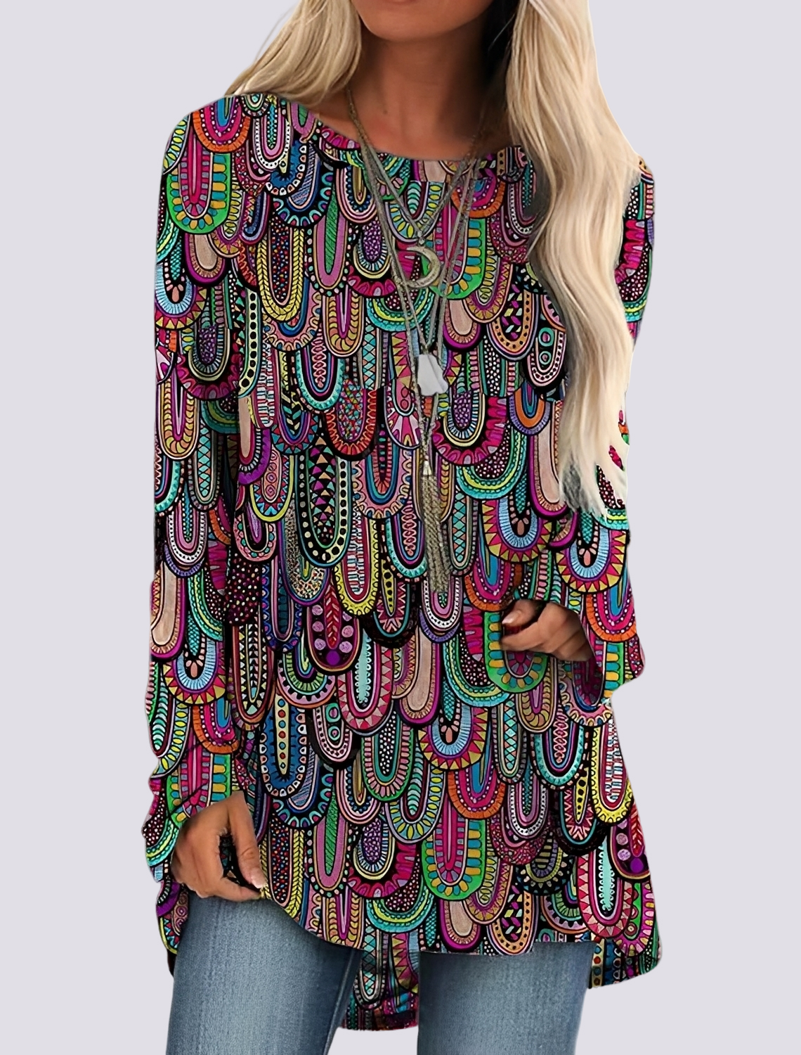 Monica - Trendy Ethnic Shirt Dress