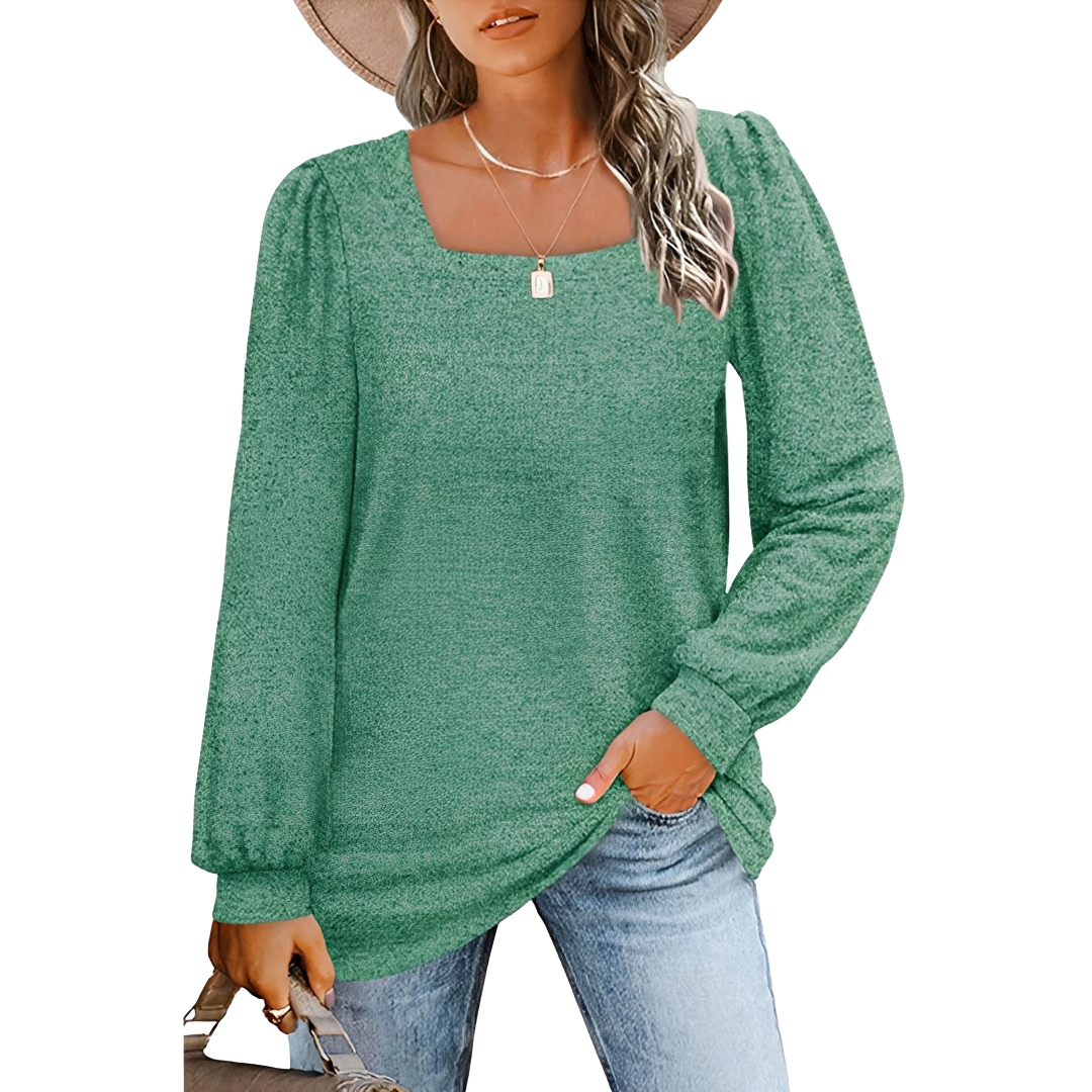 Jaylin - Trendy Square Neckline Shirt