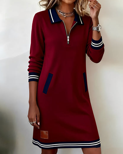 Tanya - Long-Sleeve Dress with Zipper