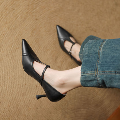 Ellis - Stylish Stiletto Heels with T-Buckle