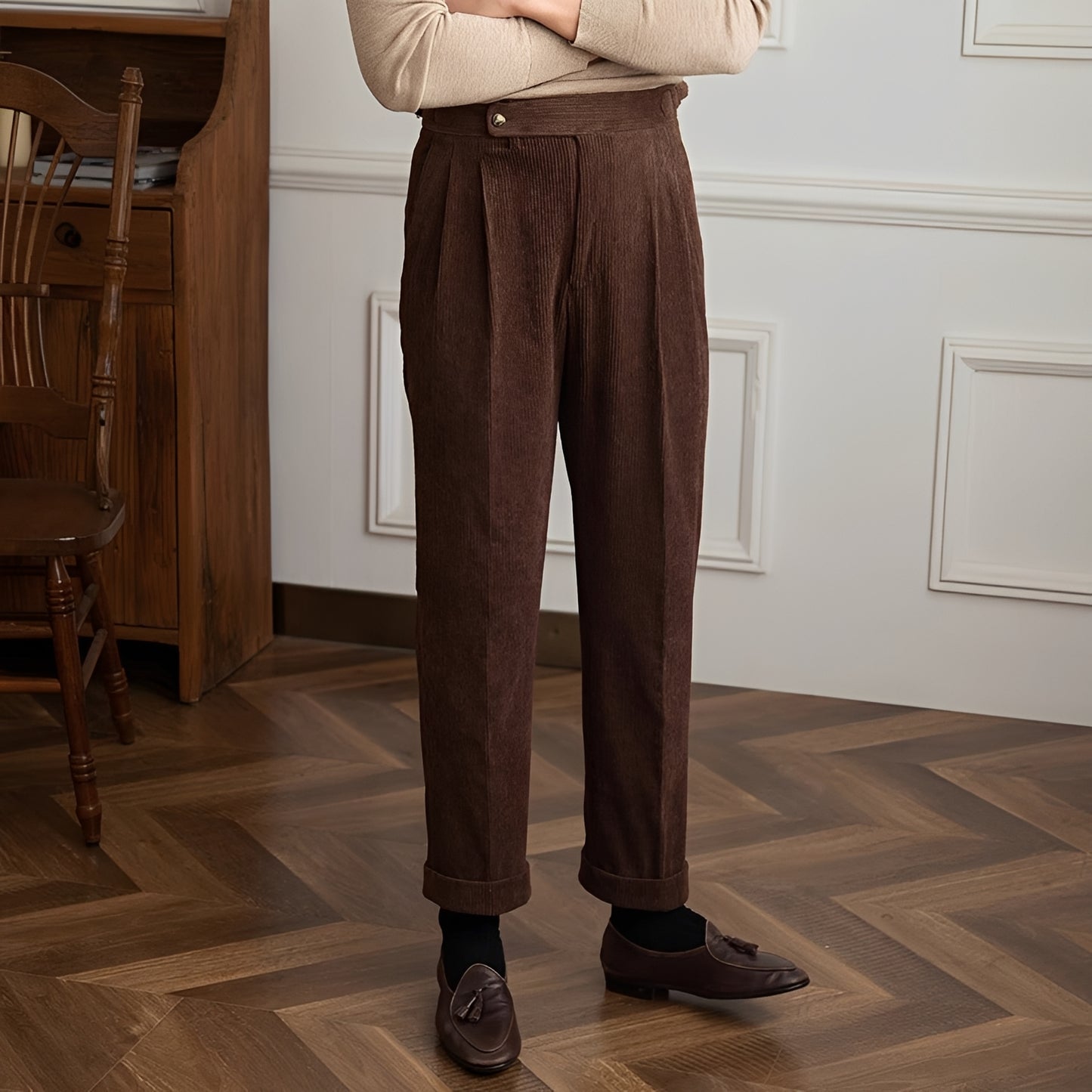 Rafael - High Waist Corduroy Trousers