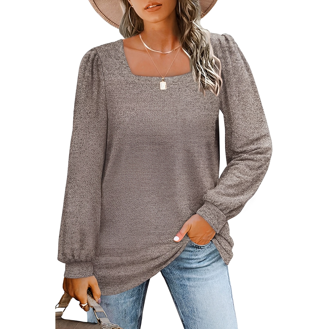 Jaylin - Trendy Square Neckline Shirt