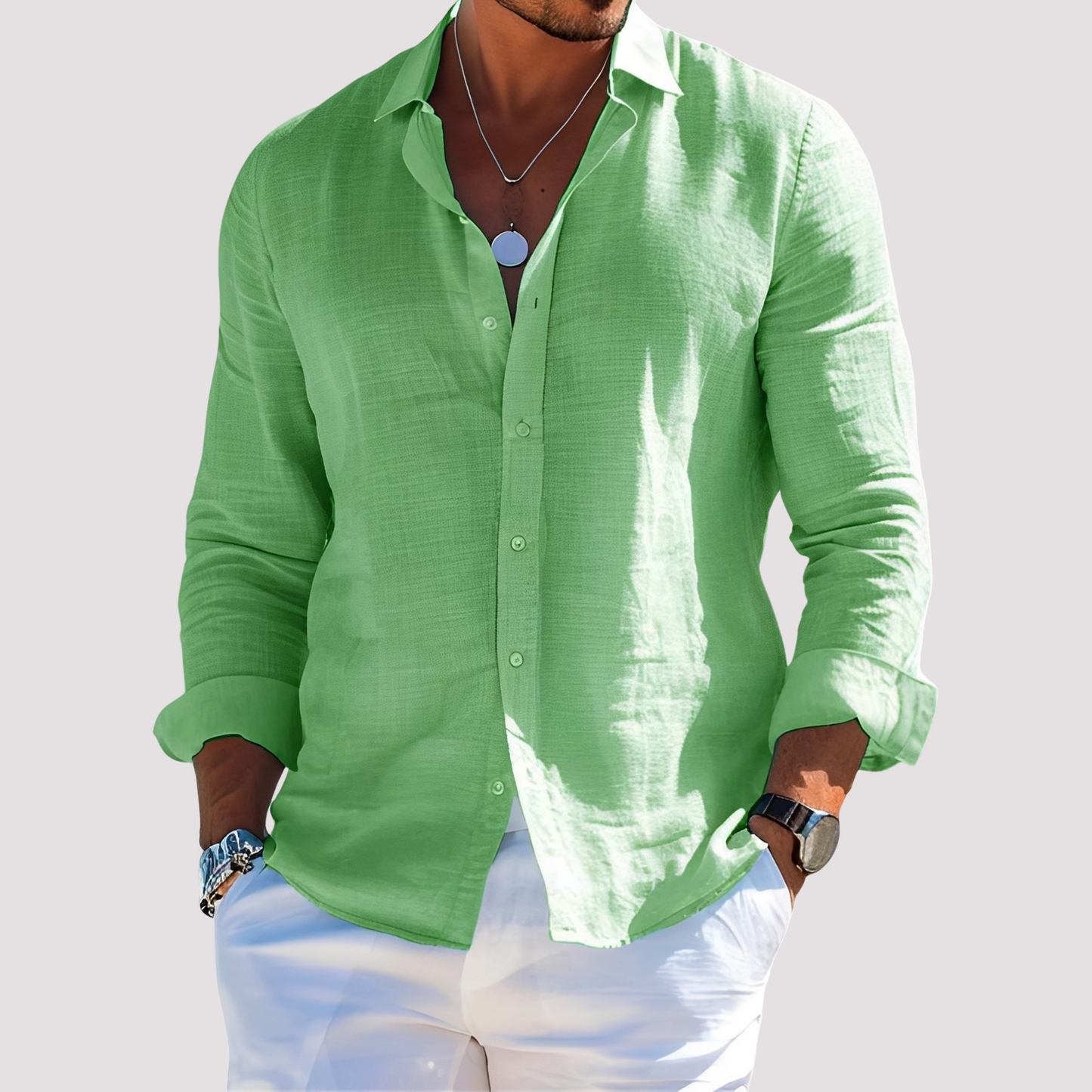 Dale – Men's long-sleeve shirt – Easygoing and casual