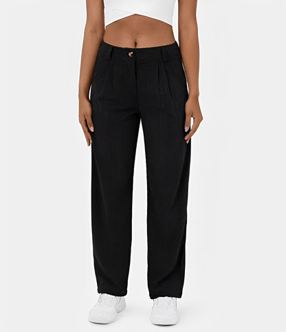 Liana - Casual High Waist Corduroy Trousers