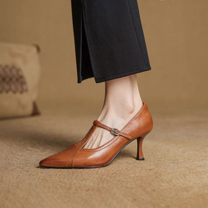 Ellis - Stylish Stiletto Heels with T-Buckle