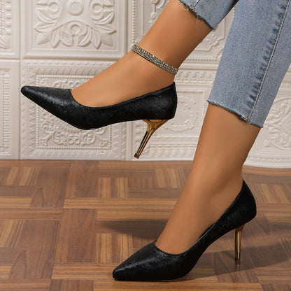 Frances - Elegant  Pumps with Gold Heel