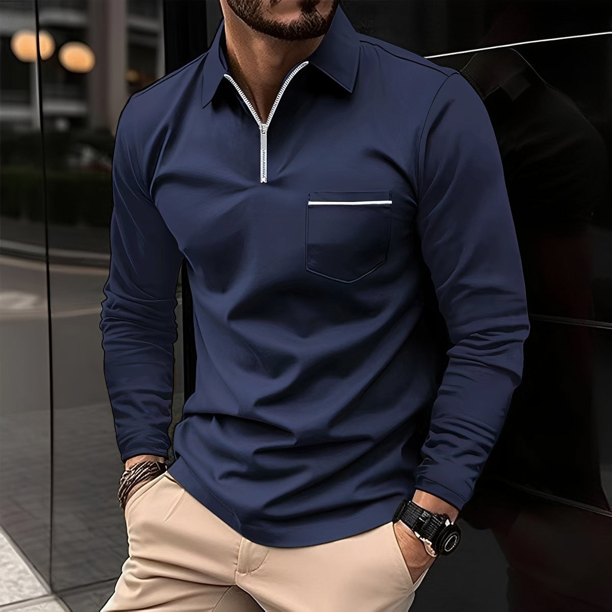 Jackson - Men's Long-Sleeve Polo Shirt - Perfect for Daily Use