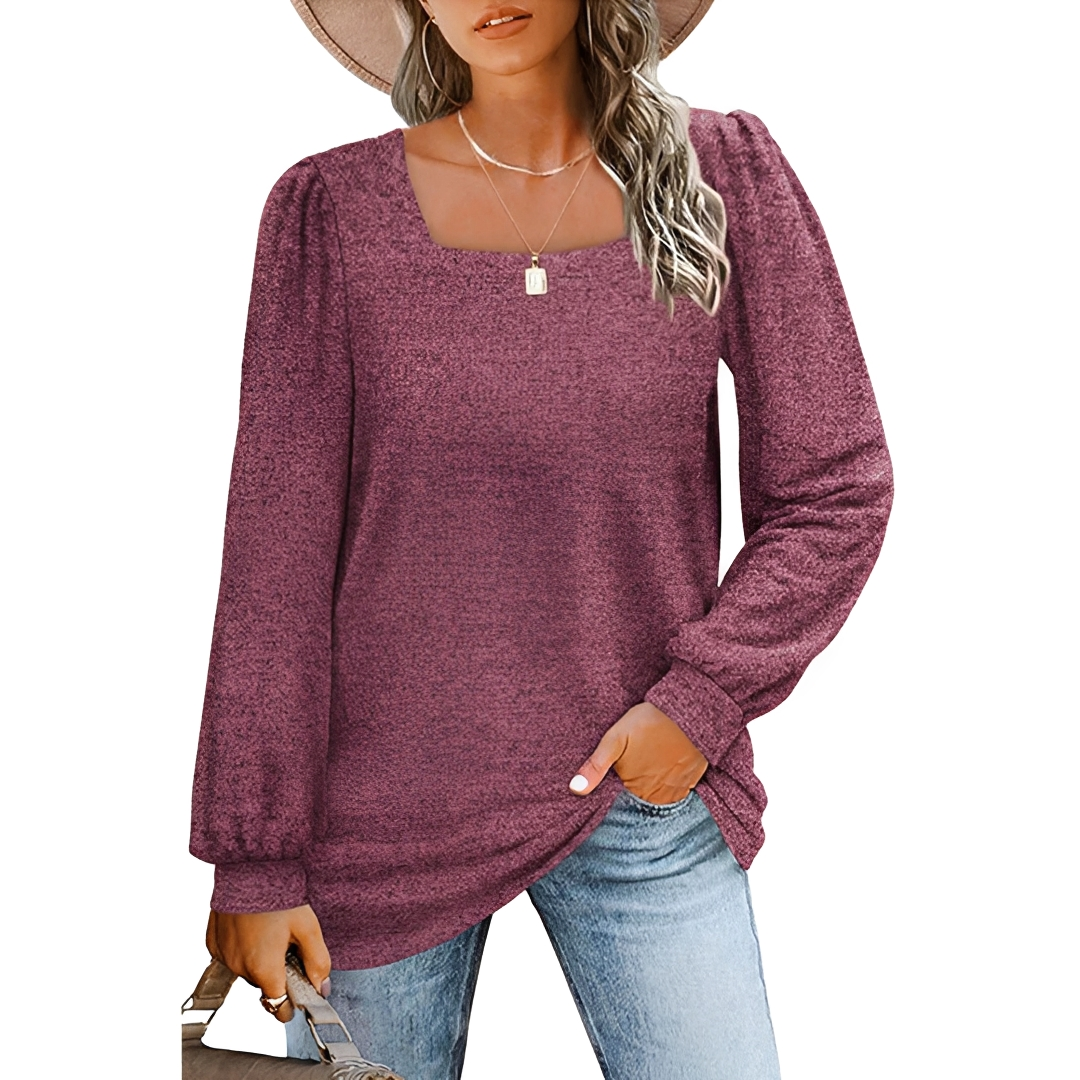 Jaylin - Trendy Square Neckline Shirt