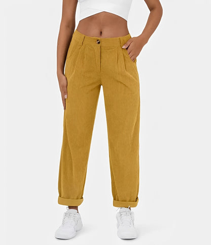 Liana - Casual High Waist Corduroy Trousers