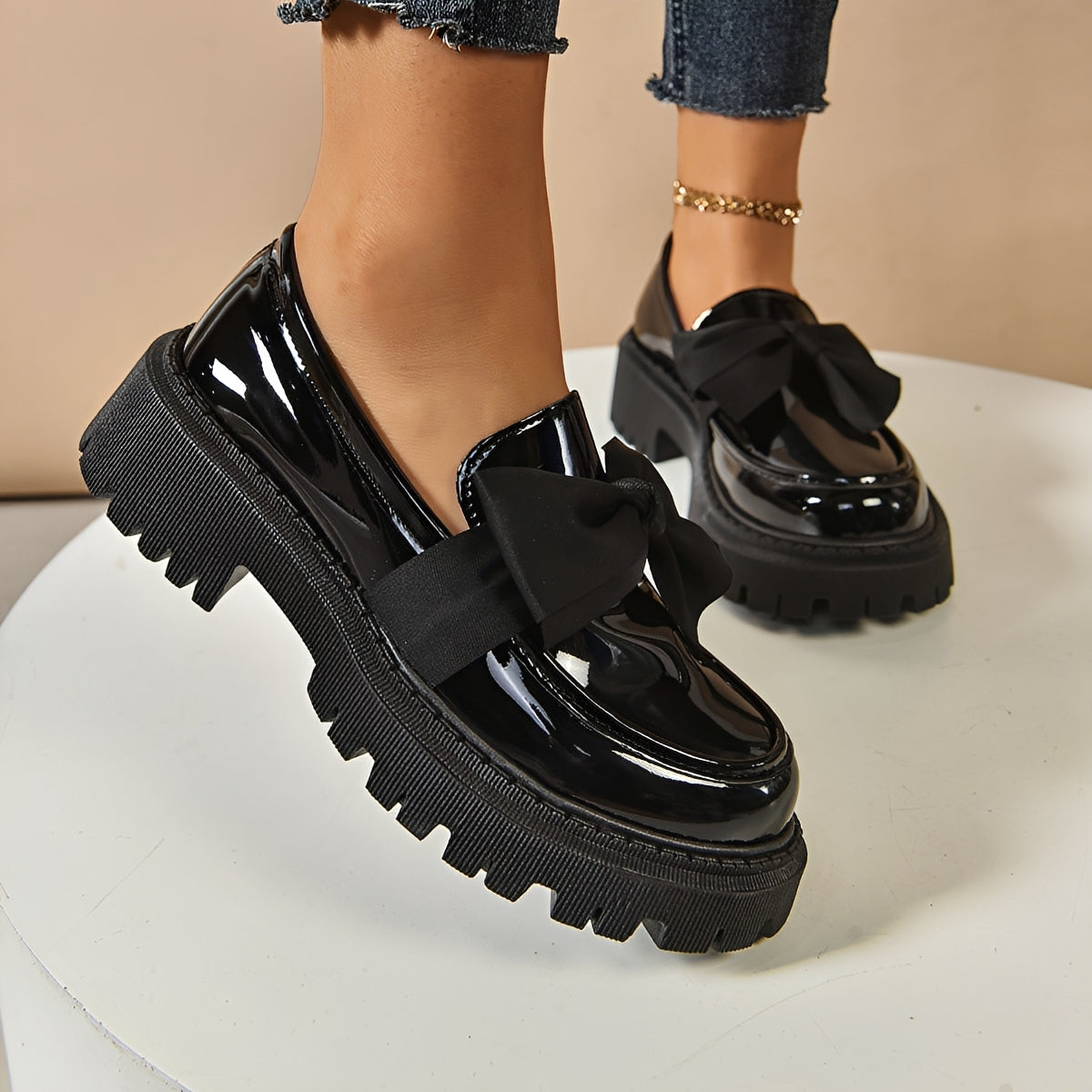 Yasir - Classic Loafers with Bow Tie