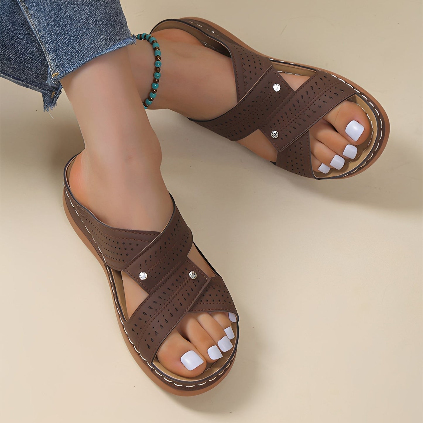Rhonda - Fashionable Cross Strap Sandals