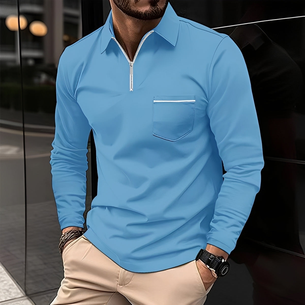 Jackson - Men's Long-Sleeve Polo Shirt - Perfect for Daily Use