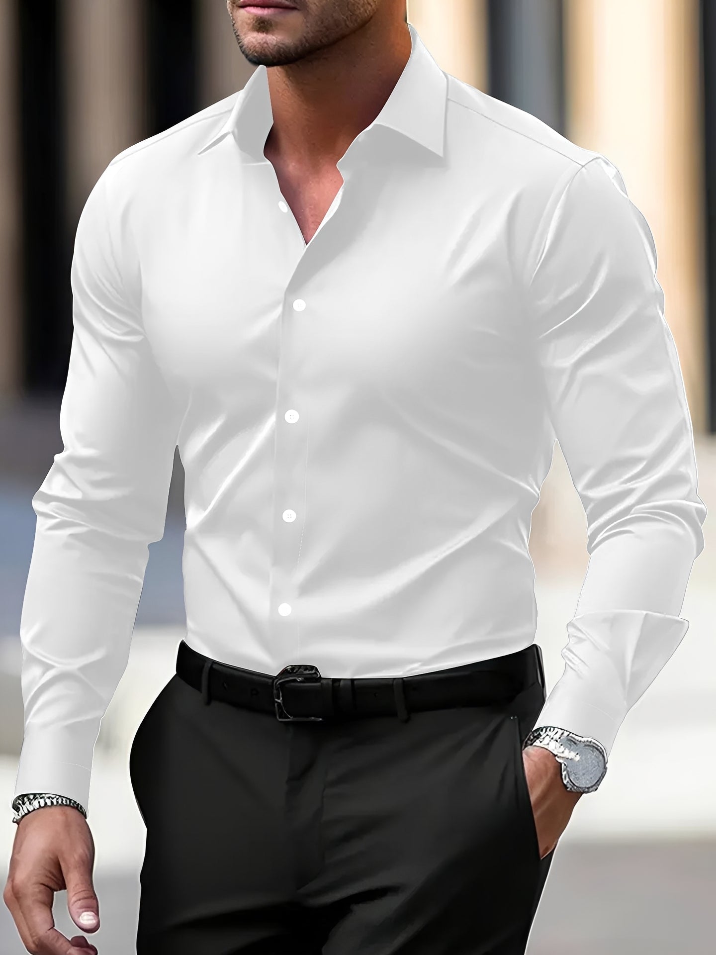 Jeremy – Men's long-sleeve shirt – for both casual and formal use