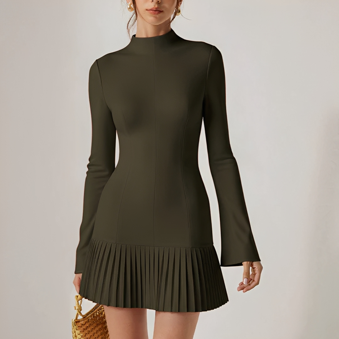 Elva - Trendy Pleated Mini Dress