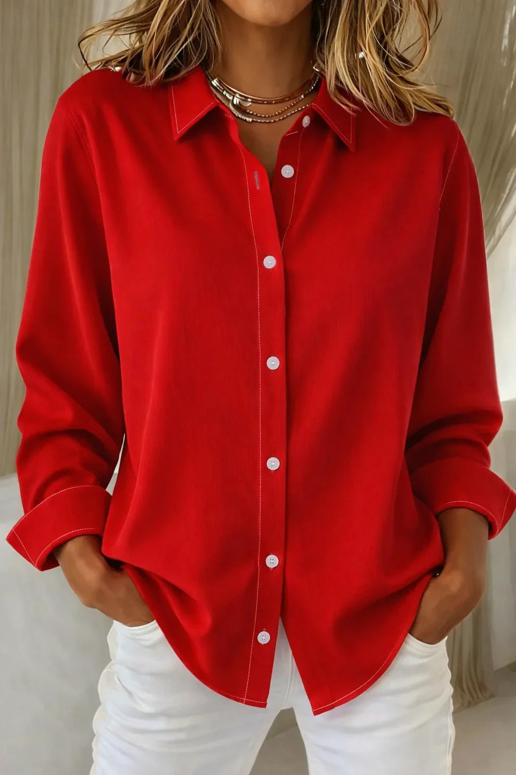 Sophie- Elegant Women's Blouse with Button Placket