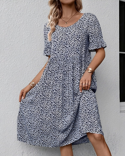 Michaela - Floral Print Midi Dress