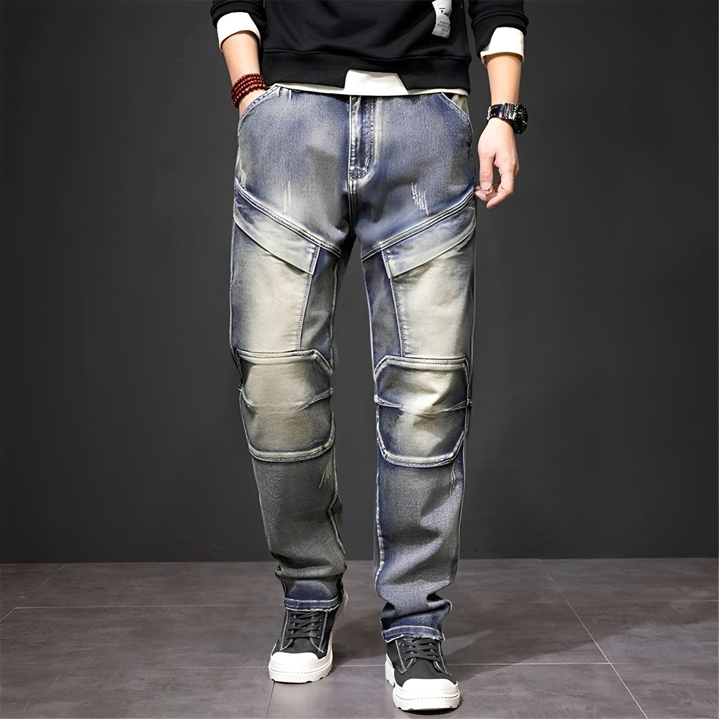 Myers - Stylish Distressed Straight Jeans