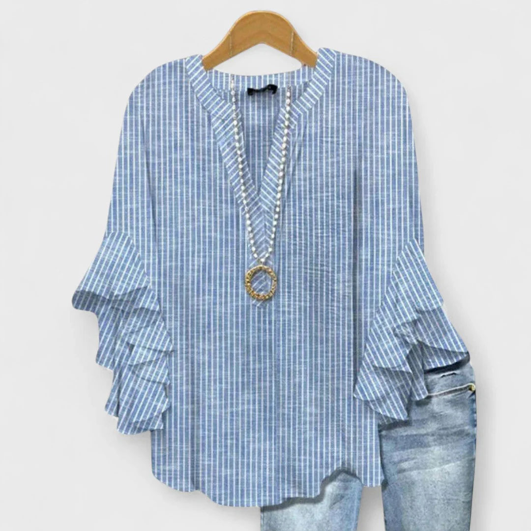 Kay- Elegant Women's Blouse with Floral Pattern
