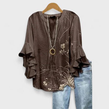 Kay- Elegant Women's Blouse with Floral Pattern