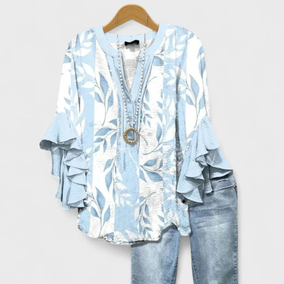 Kay- Elegant Women's Blouse with Floral Pattern