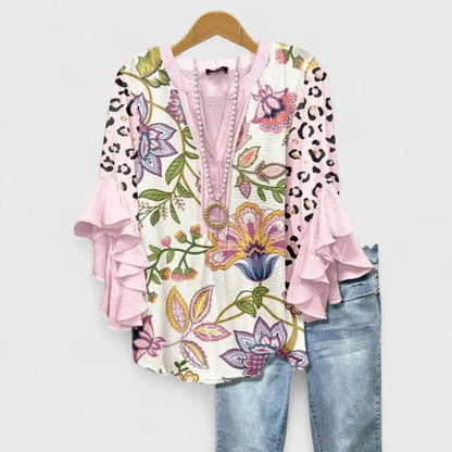 Kay- Elegant Women's Blouse with Floral Pattern
