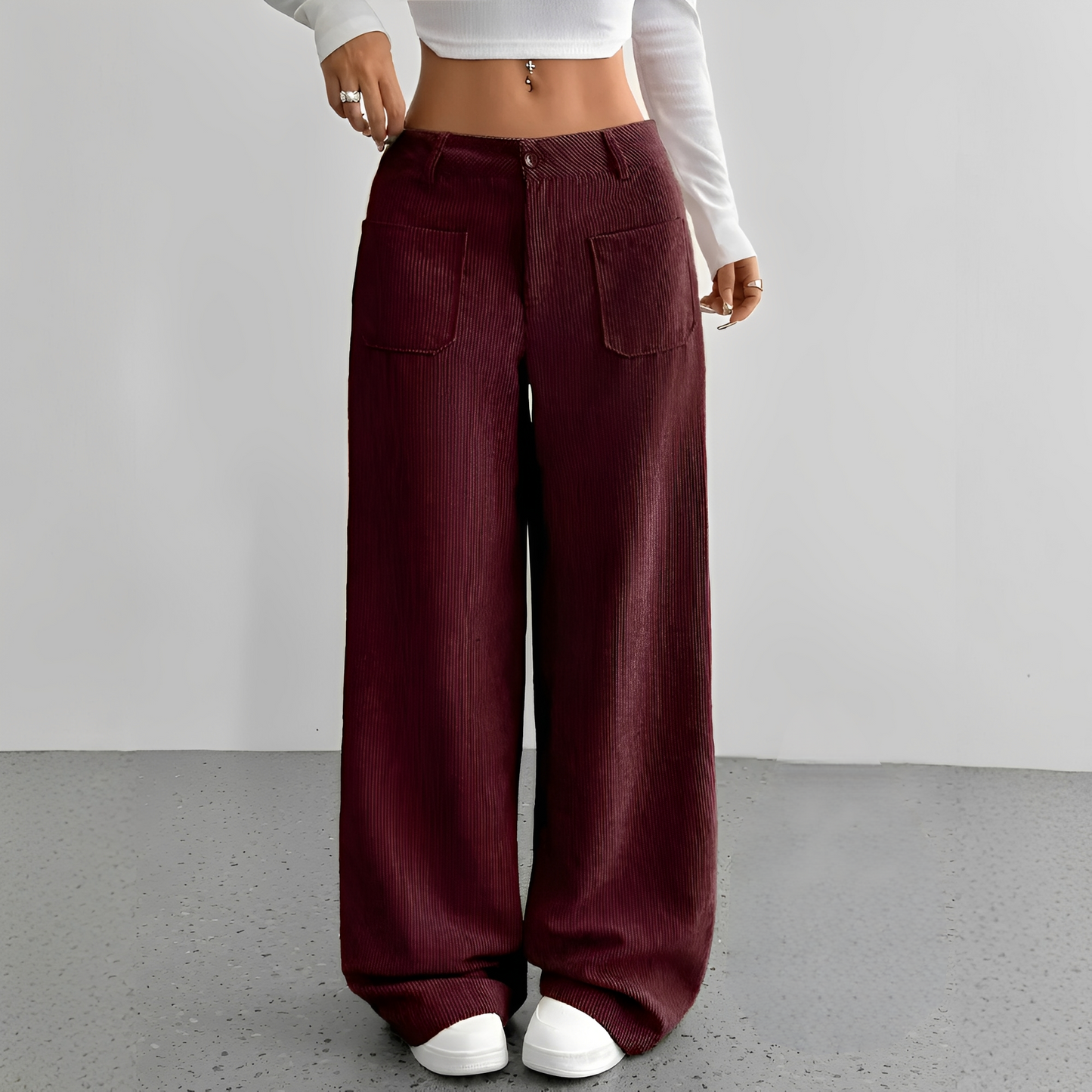 Isabelle - High-Rise Corduroy Pants