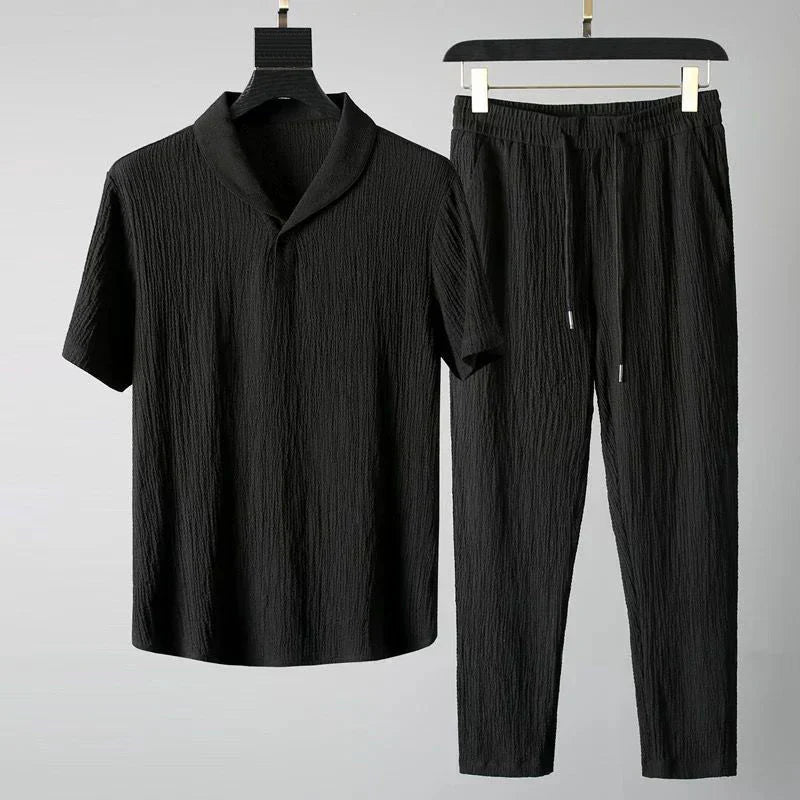 Luca - short-sleeve shirt and trousers with adjustable waist