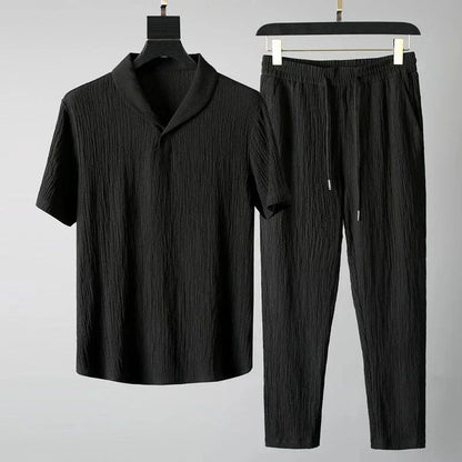 Luca - short-sleeve shirt and trousers with adjustable waist