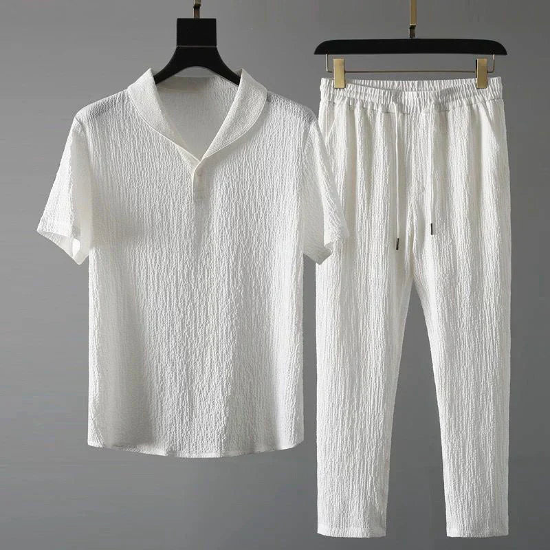 Luca - short-sleeve shirt and trousers with adjustable waist