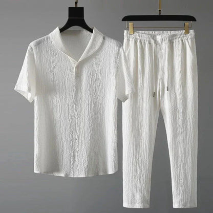 Luca - short-sleeve shirt and trousers with adjustable waist